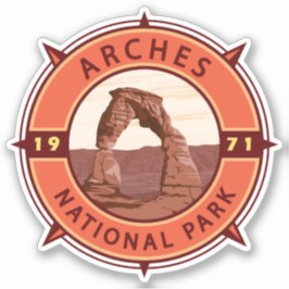 Arts National Park Retro Compass Emblem Sticker