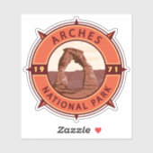 Arts National Park Retro Compass Emblem Sticker (Vel)