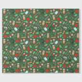 Arts of verpleegkundige kerstfeestcadeaus cadeaupapier (Vlak)