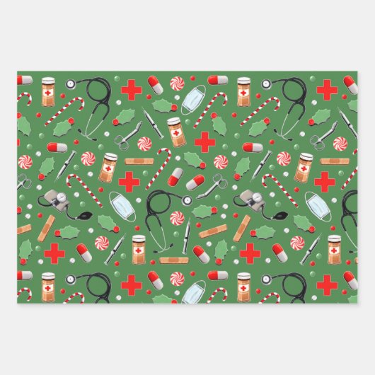 Arts of verpleegkundige kerstfeestcadeaus inpakpapier vel (Voorkant 2)