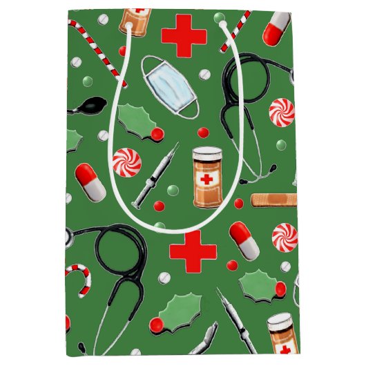 Arts of verpleegkundige kerstfeestdag medium cadeauzakje (Voorkant)