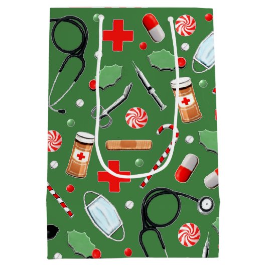 Arts of verpleegkundige kerstfeestdag medium cadeauzakje (Achterkant)