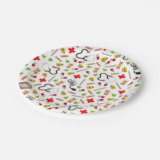 arts of verpleegkundige Pensioen Partij Papieren Bordje (Gekanteld)