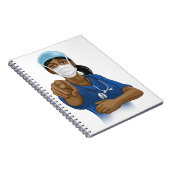 Arts of verpleegkundige vrouw in struikgewas notitieboek (Rechterzijde)