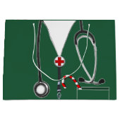 Arts of verpleegster met kerstcadeau groot cadeauzakje (Voorkant)