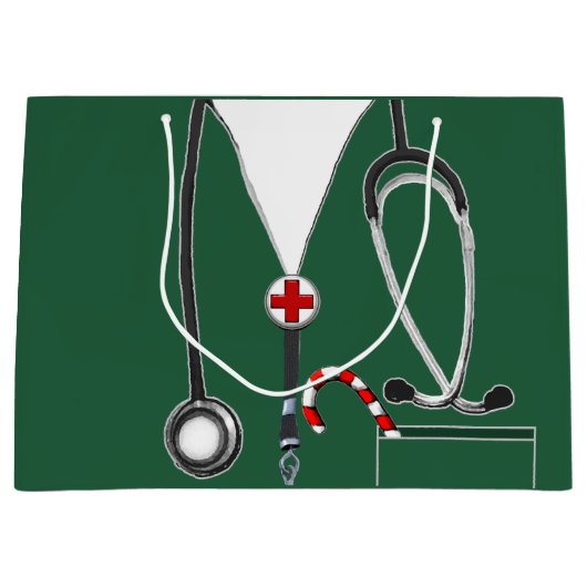 Arts of verpleegster met kerstcadeau groot cadeauzakje