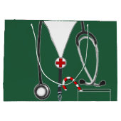 Arts of verpleegster met kerstcadeau groot cadeauzakje (Achterkant)