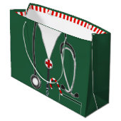 Arts of verpleegster met kerstcadeau groot cadeauzakje (Achterkant Gekanteld)