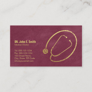 Arts, Red Canvas Golden Stethoscoop Benoeming Afsprakenkaartje