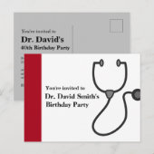 Arts verjaardag uitnodiging briefkaart (Voorkant / Achterkant)