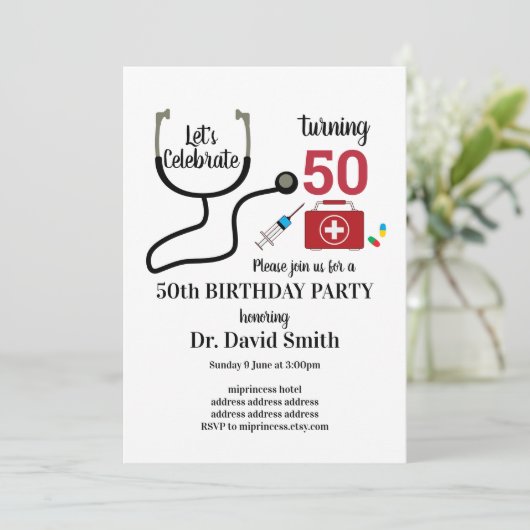 Arts, verpleegkunde, medische verjaardag kaart (Staand voorkant)