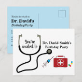 Arts, verpleegkunde, medische verjaardag uitnodiging briefkaart (Voorkant / Achterkant)