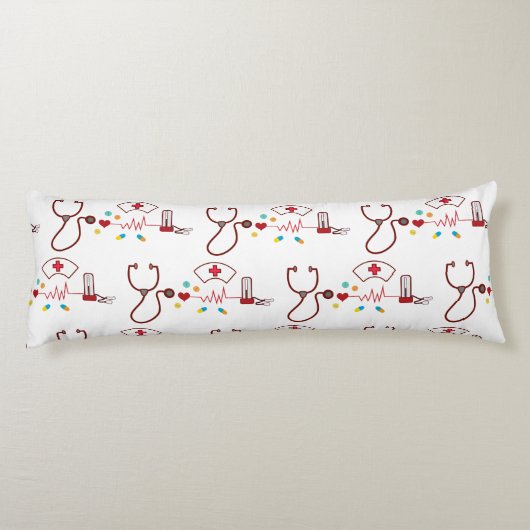 arts, verpleegkundige, arts, ziekenhuis lichaamskussen (Achterkant)