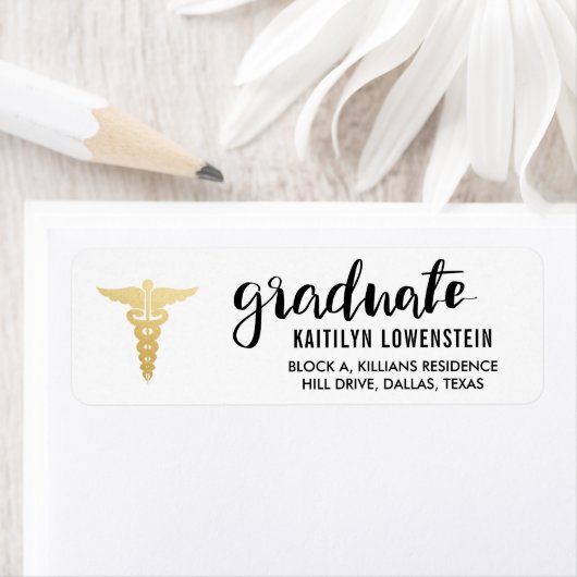 Arts | Verpleging | Afstuderen gouden symbool Etiket (Insitu)