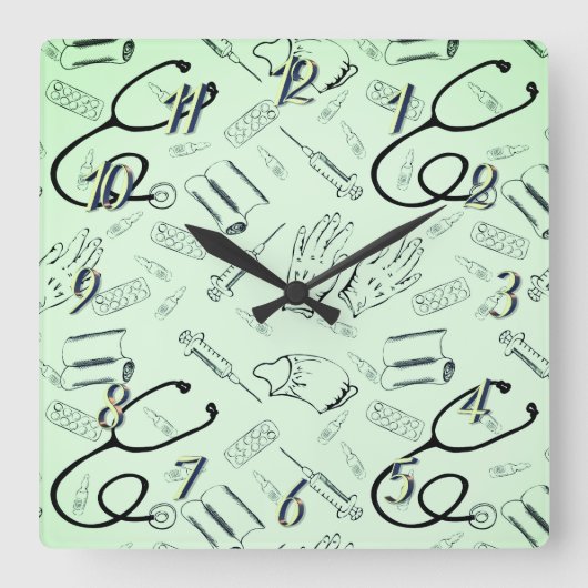  arts vierkante klok (Voorkant)