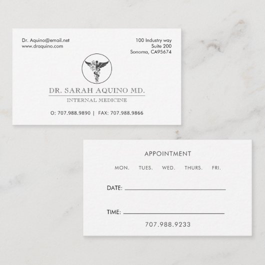 Arts Visitekaartje (Voorkant / Achterkant)