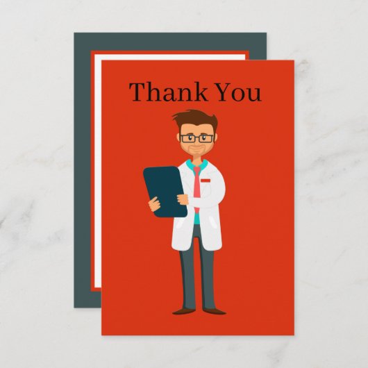 Arts voeg tekst toe Dank u wel Bedankkaart (Voorkant / Achterkant)