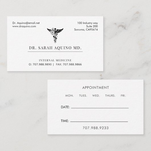 Arts Zakelijk en afspraak Visitekaartje (Voorkant / Achterkant)