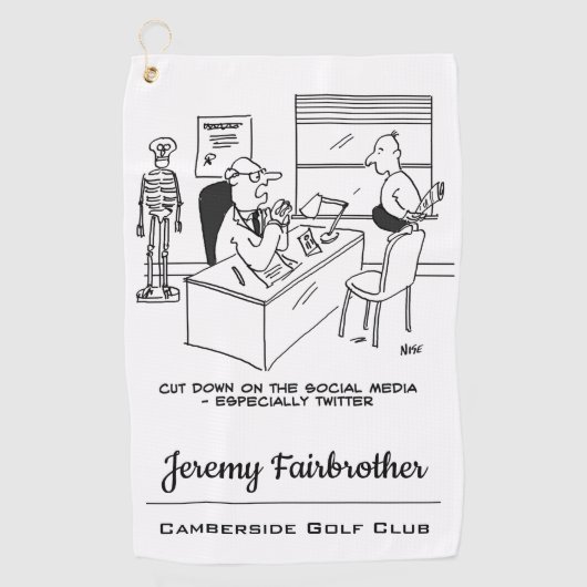 Arts zegt patiënt Verwijderd houden van sociale me Golfhanddoek (Voorkant)