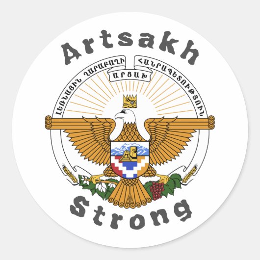 Artsakh Strong Classic Round Sticker (Voorkant)