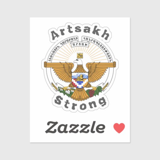 Artsakh Strong Classic Round Sticker (Vel)