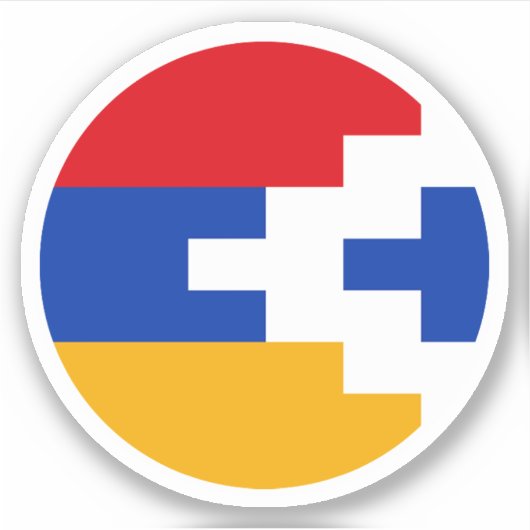 Artsakh Vlag Ronde Sticker (Voorkant)