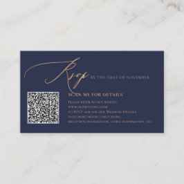 ArtsApp Blauwe QR-code RSVP Nepgoud Calligrafie Informatiekaartje