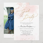 ArtsApp Blush Roze H2 gewassen afstudeerfeest Kaart (Voorkant / Achterkant)