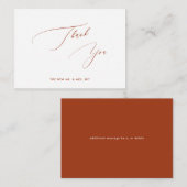 ArtsApp Boho Terracotta Luxe kalligrafie Dank u Notitiekaartje (Voorkant / Achterkant)