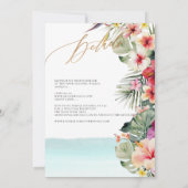 ArtsApp Chic Tropical Paradise Wedding Kaart (Achterkant)