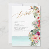 ArtsApp Chic Tropical Paradise Wedding Kaart (Achterkant)