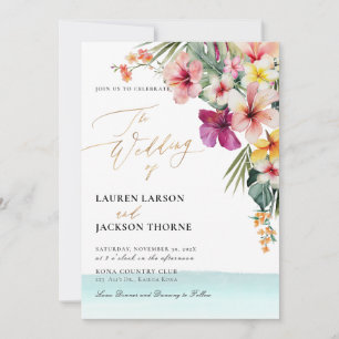 ArtsApp Chic Tropical Paradise Wedding Kaart