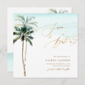 ArtsApp Chic Tropical Paradise Wedding Save The Date (Voorkant / Achterkant)