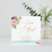 ArtsApp Chic Tropical Paradise Wedding Save The Date (Staand voorkant)