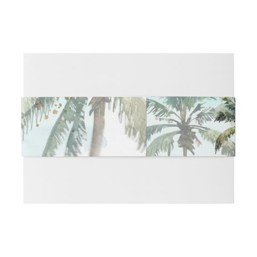 ArtsApp Chic Tropical Paradise Wedding Uitnodigingen Wikkel (Achterkant Voorbeeld)