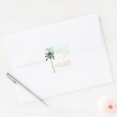 ArtsApp Chic Tropical Paradise Wedding Vierkante Sticker (Envelop)
