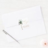 ArtsApp Chic Tropical Paradise Wedding Vierkante Sticker (Envelop)