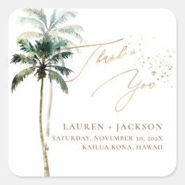 ArtsApp Chic Tropical Paradise Wedding Vierkante Sticker