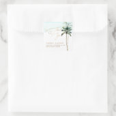 ArtsApp Chic Tropical Paradise Wedding Vierkante Sticker (Tas)