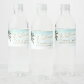 ArtsApp Chic Tropical Paradise Wedding Waterfles Etiket (Flessen)