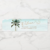ArtsApp Chic Tropical Paradise Wedding Waterfles Etiket (Enkel label)