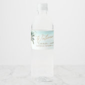 ArtsApp Chic Tropical Paradise Wedding Waterfles Etiket (Voorkant)