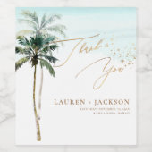 ArtsApp Chic Tropical Paradise Wedding Wijn Etiket (Enkel label)