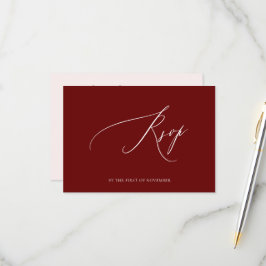 ArtsApp Elegant Bourgondi RSVP Luxe Kalligrafie Kaartje