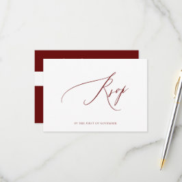 ArtsApp Elegant Bourgondiër RSVP Luxe Kalligrafie Kaartje