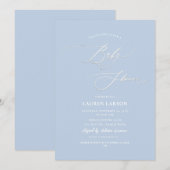 ArtsApp Elegant Calligraphy Baby Blue Baby shower Kaart (Voorkant / Achterkant)