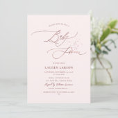 ArtsApp Elegant Calligraphy Bleek Roze Baby Kaart (Staand voorkant)