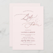 ArtsApp Elegant Calligraphy Bleek Roze Baby Kaart (Voorkant / Achterkant)