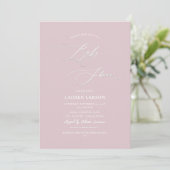 ArtsApp Elegant Calligraphy Dusty Pink Baby Kaart (Staand voorkant)
