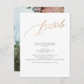 ArtsApp Elegant — Details Faux Gold Luxe Calligraf RSVP Kaartje (Voorkant / Achterkant)